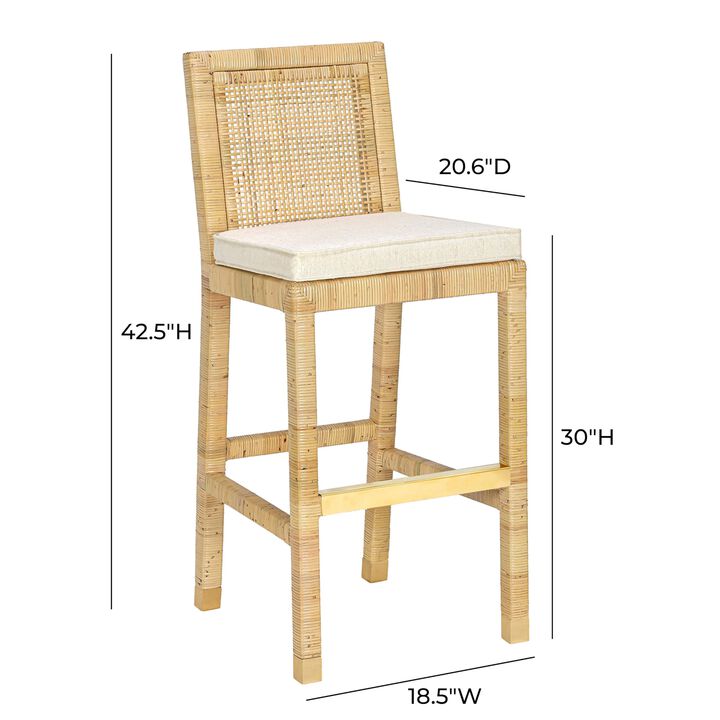 Tov Furniture Amara Cream Linen Dining Bar Stool