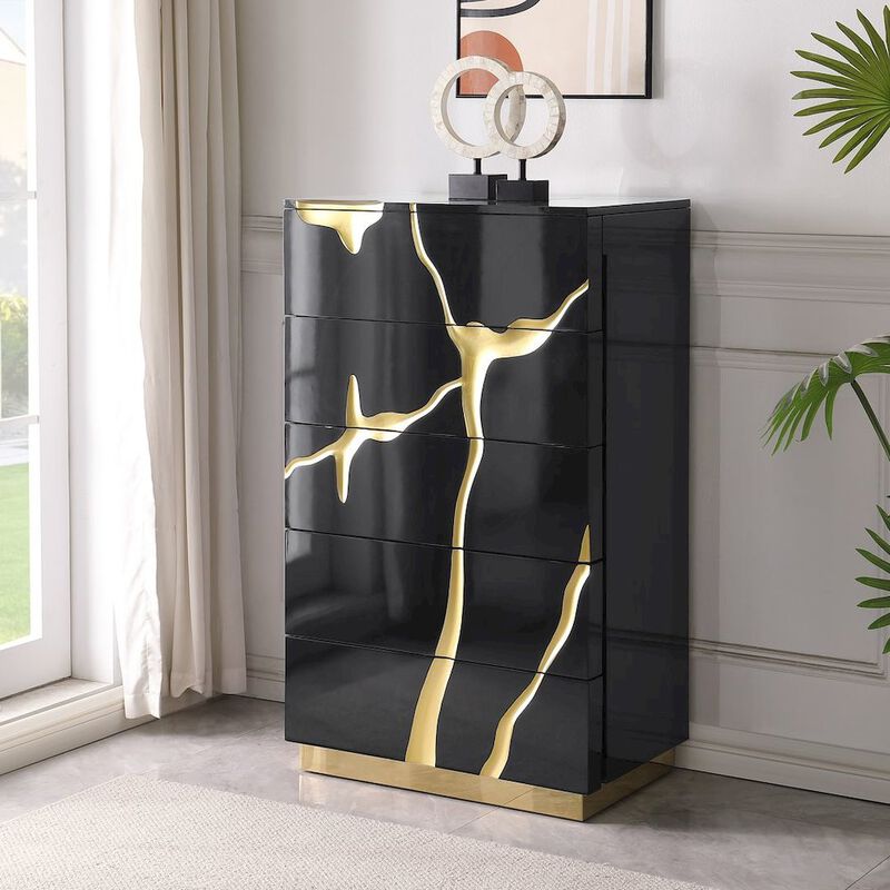 50" Tall High Gloss Lacquered Drawer Chest image number 7