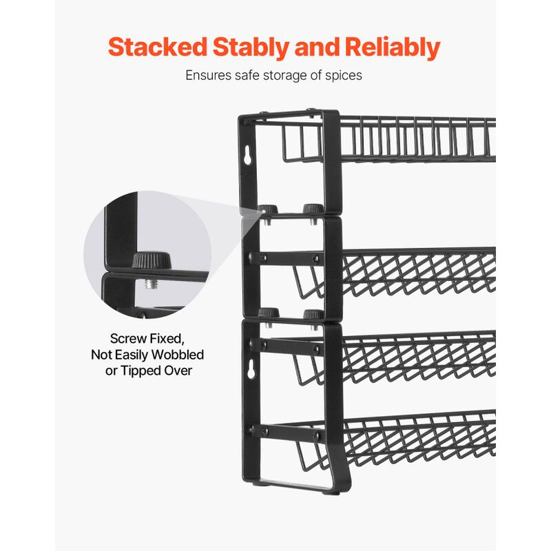 4 Tier Detachable Spice Rack Organizer for Cabinet and Kitchen Storage image number 5