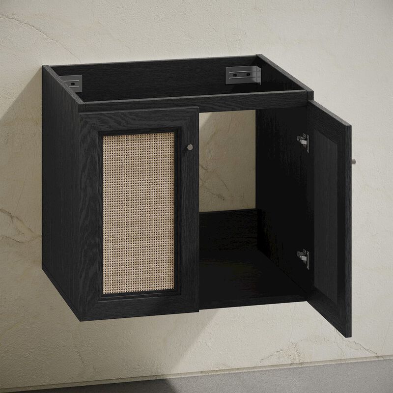 Classe 24" Wall-Mounted Bathroom Vanity in Black Oak without Sink Top image number 5