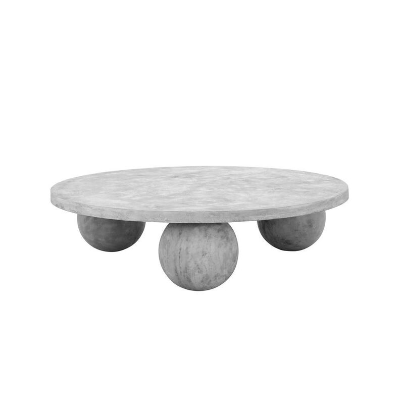 Shatana Home Dani Round Coffee Table Small In Light Grey Concrete