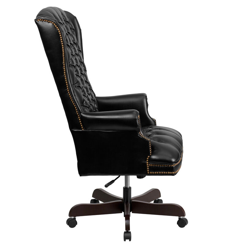 Turner High Back Traditional Fully Tufted LeatherSoft Executive Swivel Ergonomic Office Chair with Arms image number 5
