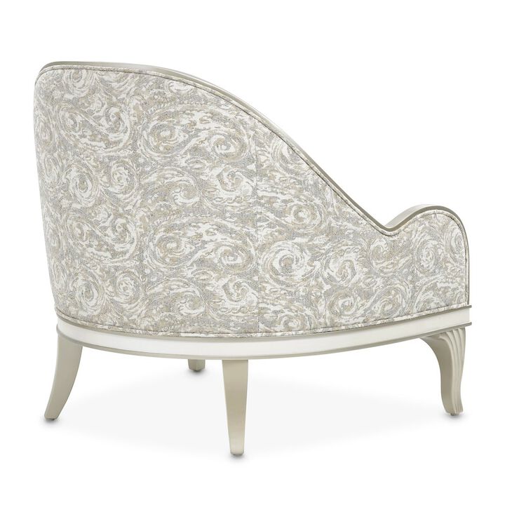 Michael Amini La Marisia Chenille Accent Chair - Tranquil/Light Champagne