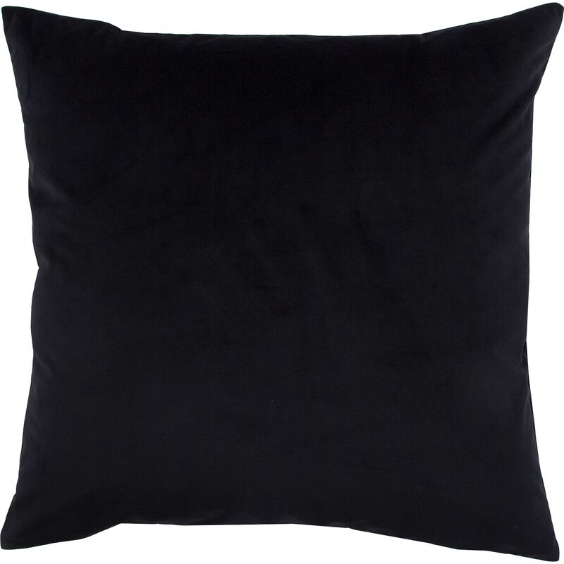 20" Jet Black Solid Velvet Square Throw Pillow image number 0