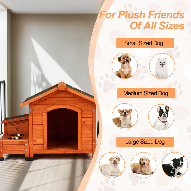 Dog House for Outdoor & Indoor Weather-Resistant Pet Shelter for Small to Large Dogs