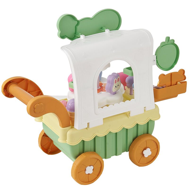 Kids Ice Cream Cart Toy, 27 PCS Pretend Play Store with Lights & Sounds image number 8