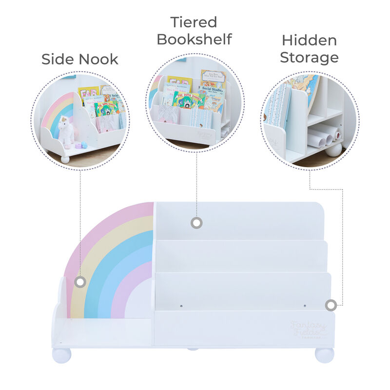 Rainbow Display Bookcase, White image number 2