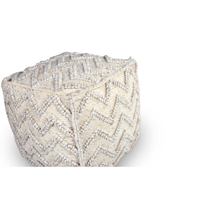 Kenzari Square Zigzag Handwoven Pouf