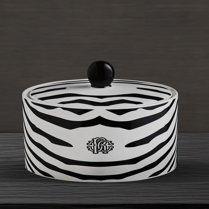 Sugar Pot ZEBRAGE   diam. 2.5", H 3.3"