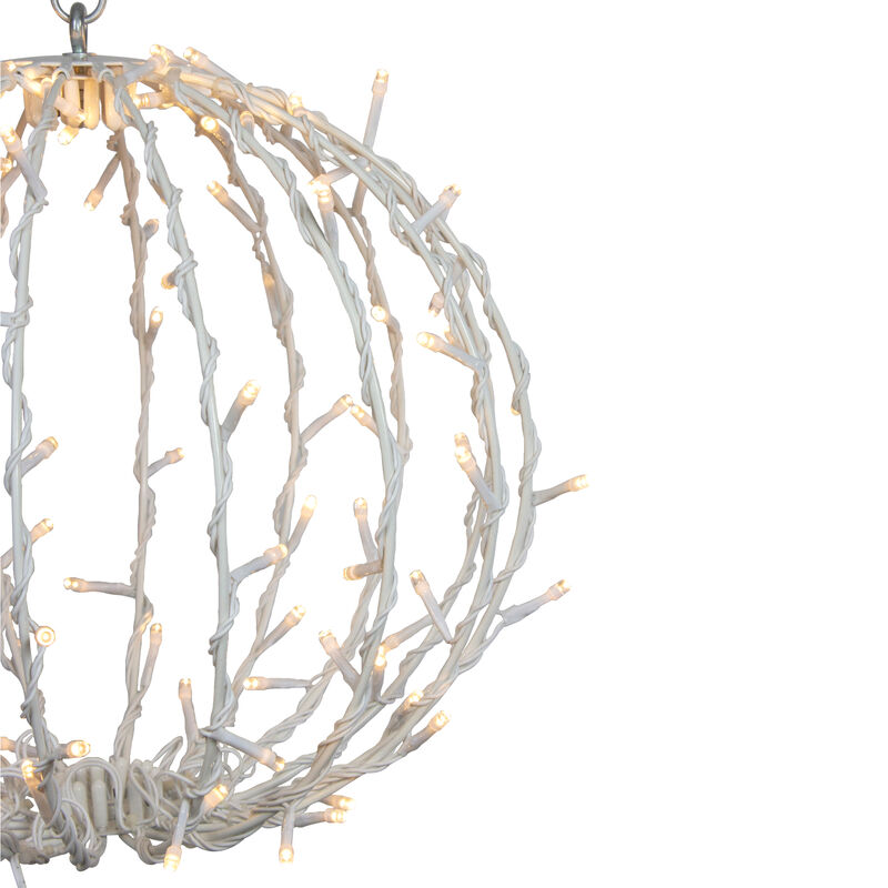 13" LED Lighted Christmas Hanging Ball Decoration – Warm White Lights