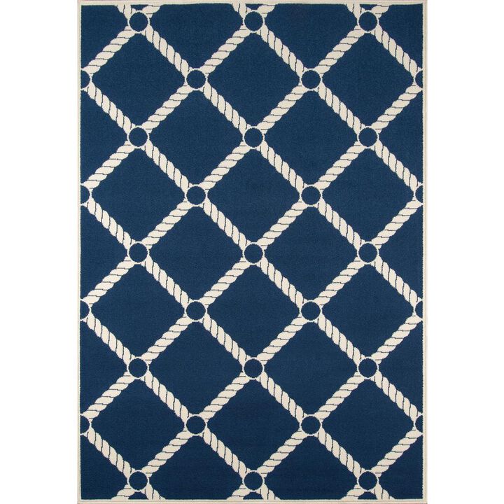 Momeni Contemporary Rectangle Area Rug, Navy, 5'3 X 7'6