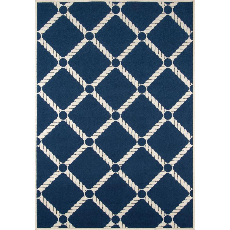 Momeni Contemporary Rectangle Area Rug, Navy, 5'3 X 7'6
