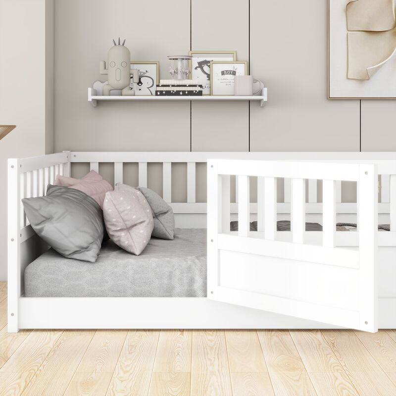 Zithun Wood Floor Toddler Bed Frame image number 3