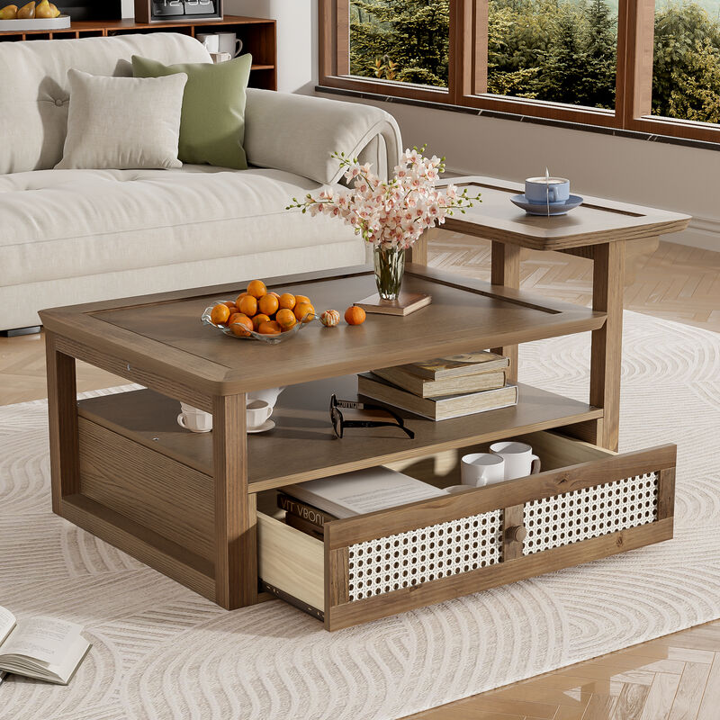 Merax Coffee Table with 1 Storage Shelf