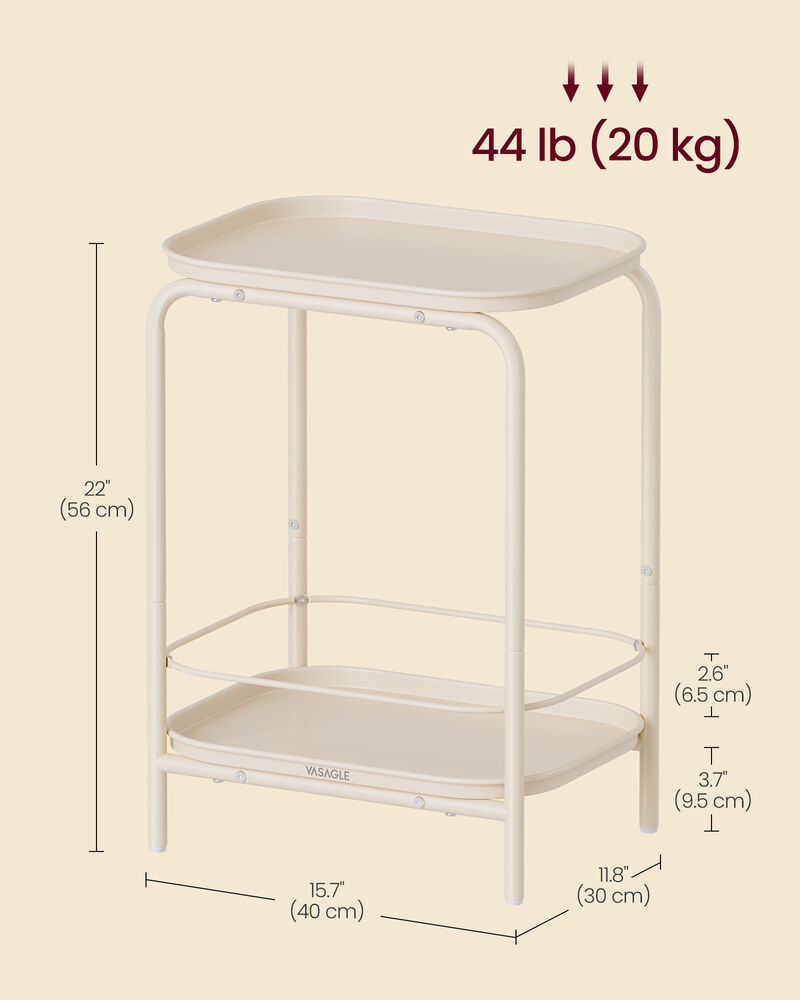 Storage Coffee Table with Metal Frame &ndash; 2-Tier Design with Functional Tray Top for Compact Spaces