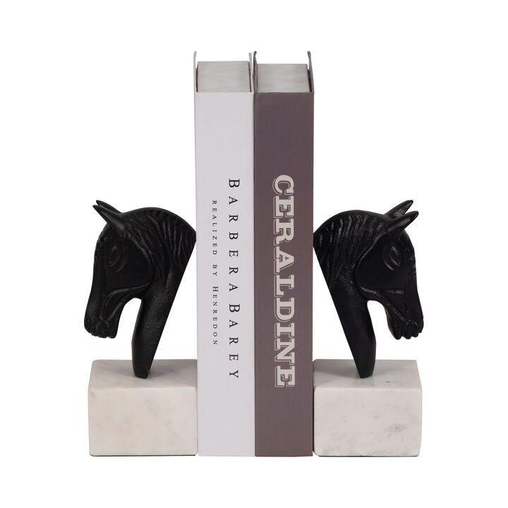 Metal S/2 Horse Head Bookends
