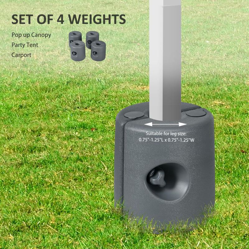 Hivvago Canopy Leg Weights Set of 4, Fillable Tent Weights image number 3