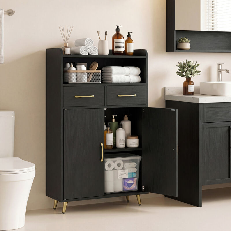 Bathroom Storage Cabinet with 2 Drawers and 2 Doors image number 2