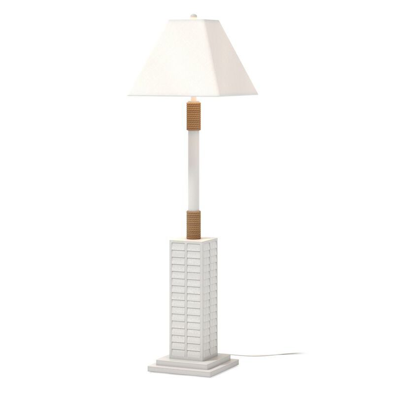 Lux Lighting Floor Shutter 63 Polyresin Coastal Floor Lamp off white (1pk)