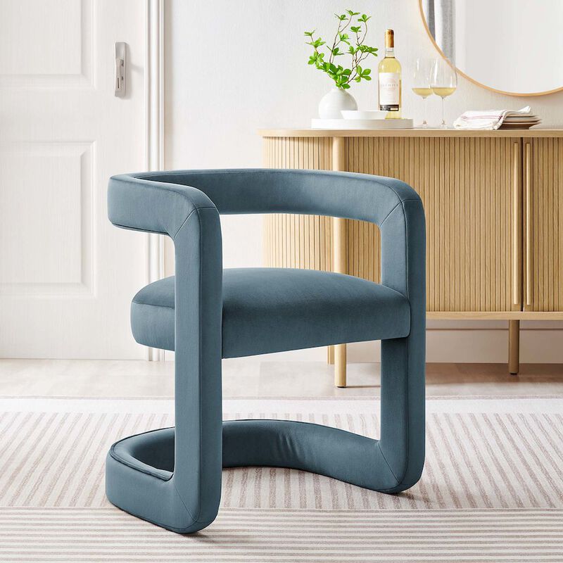 Winslow Barrel Performance Velvet Dining Chair image number 8