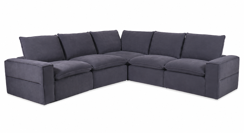 Warner Stationary 5pc Sectional in Zinc image number 0