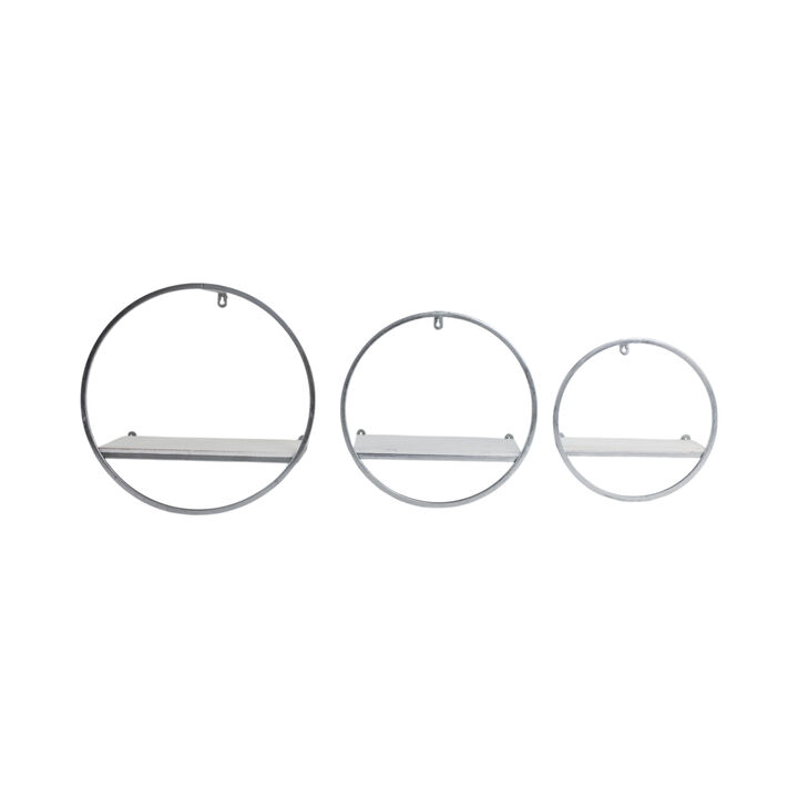 S/3 Wood/Metal Wall Shelves