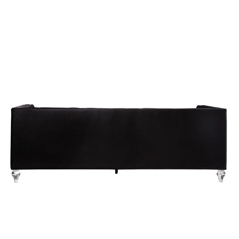 Heibero Sofa w/2 Pillows, Black Velvet