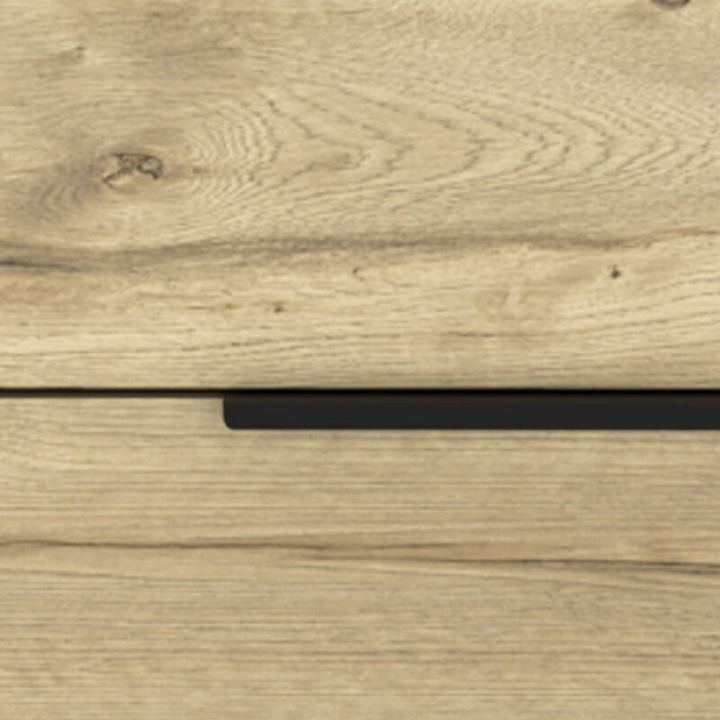 Two Drawer Faux Wood Nightstand – Bedside Table for Bedroom Storage