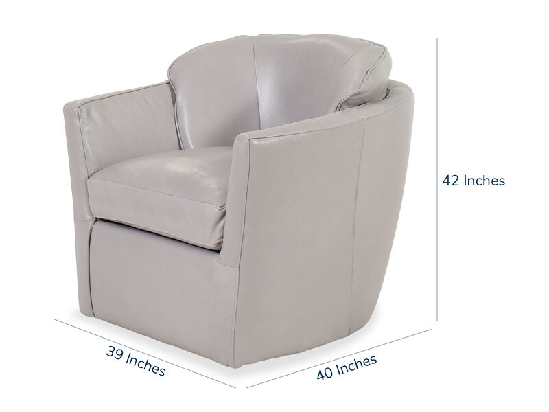 Contemporary Swivel Chair in Quicksilver