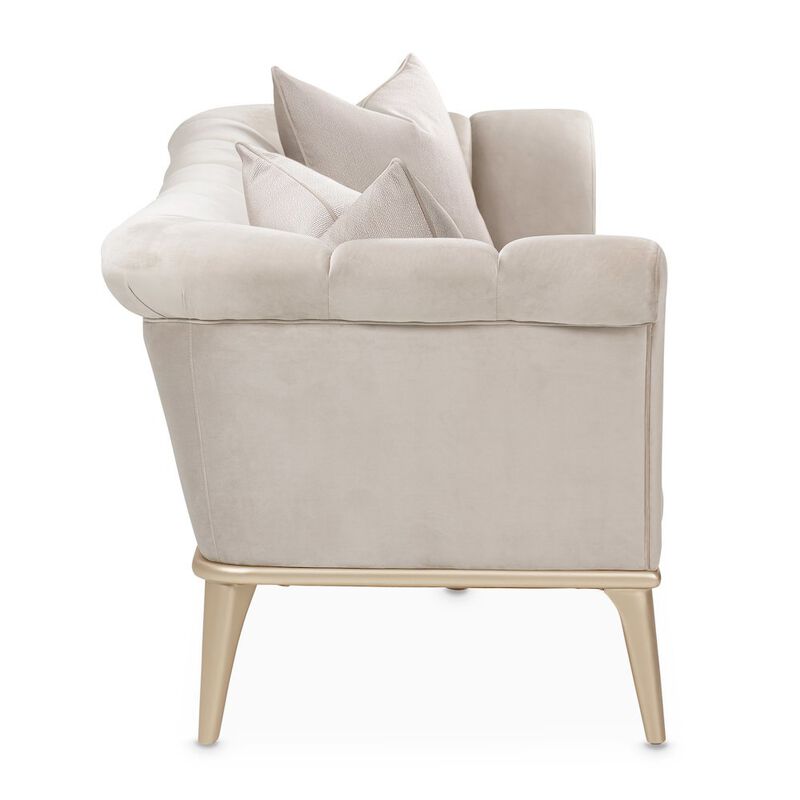 Starlight Canyon Home Beige Velvet Sofa for Living Room &ndash; Elegant 3 Seater 100 Inch Couch image number 5