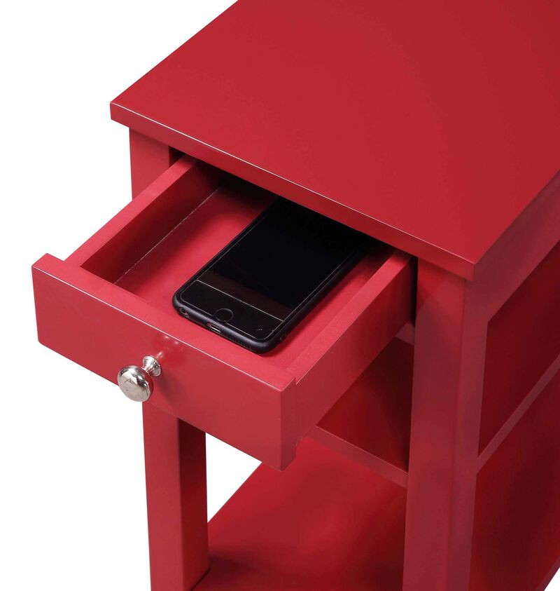 Convenience Concepts American Heritage Chairside End Table with Drawer 23.5"" - Classic Living Room Table with Storage Shelf, Be