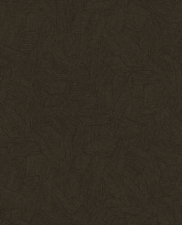 Clio Espresso Lined Geometric Wallpaper (Set of 2)