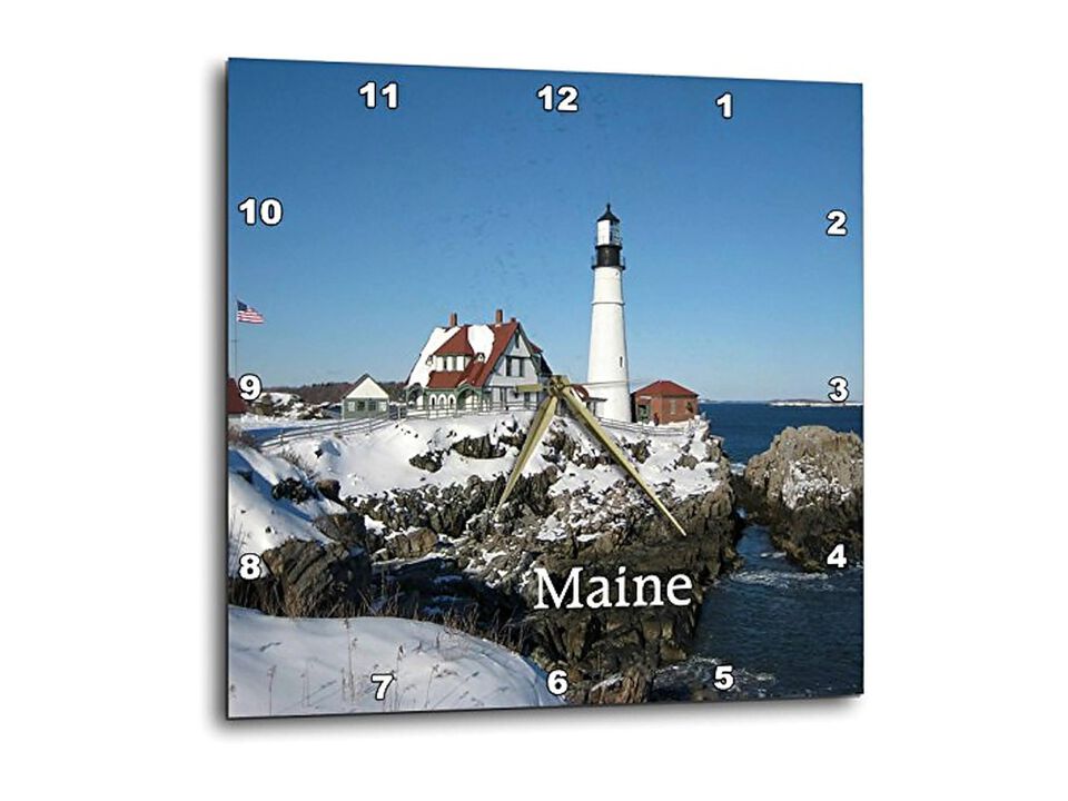 Light House Maine Wall Clock 10 Inch Home Decor
