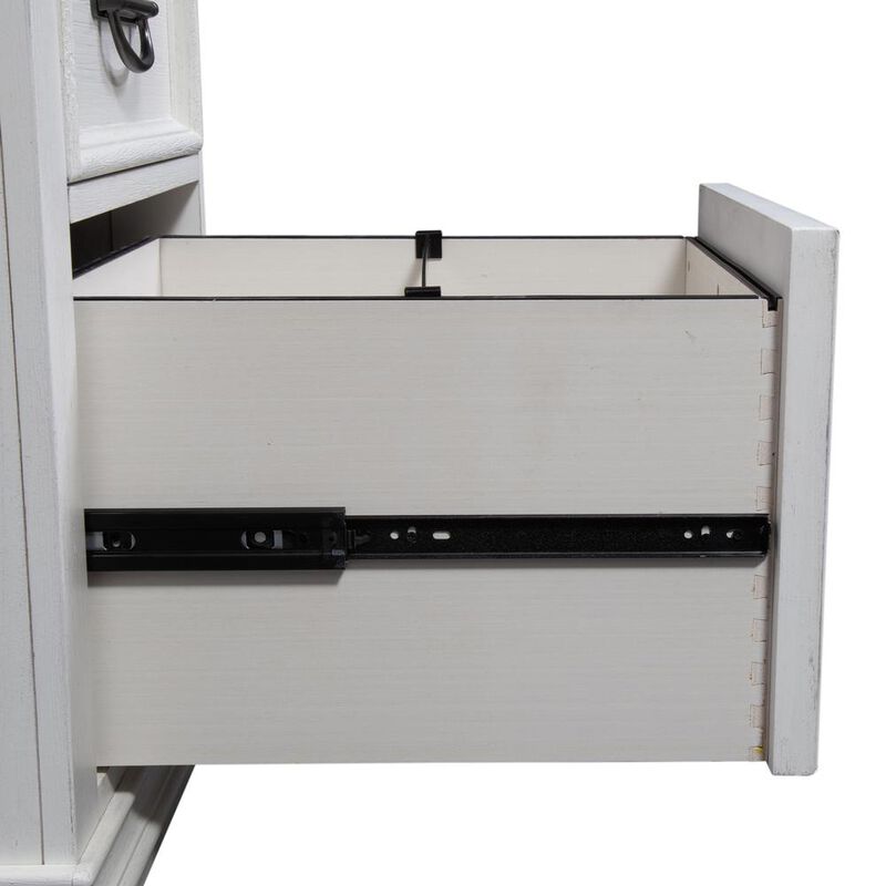 Liberty Furniture Allyson Park L Shaped Desk Set in Wirebrushed White w/ Charcoal Top image number 3