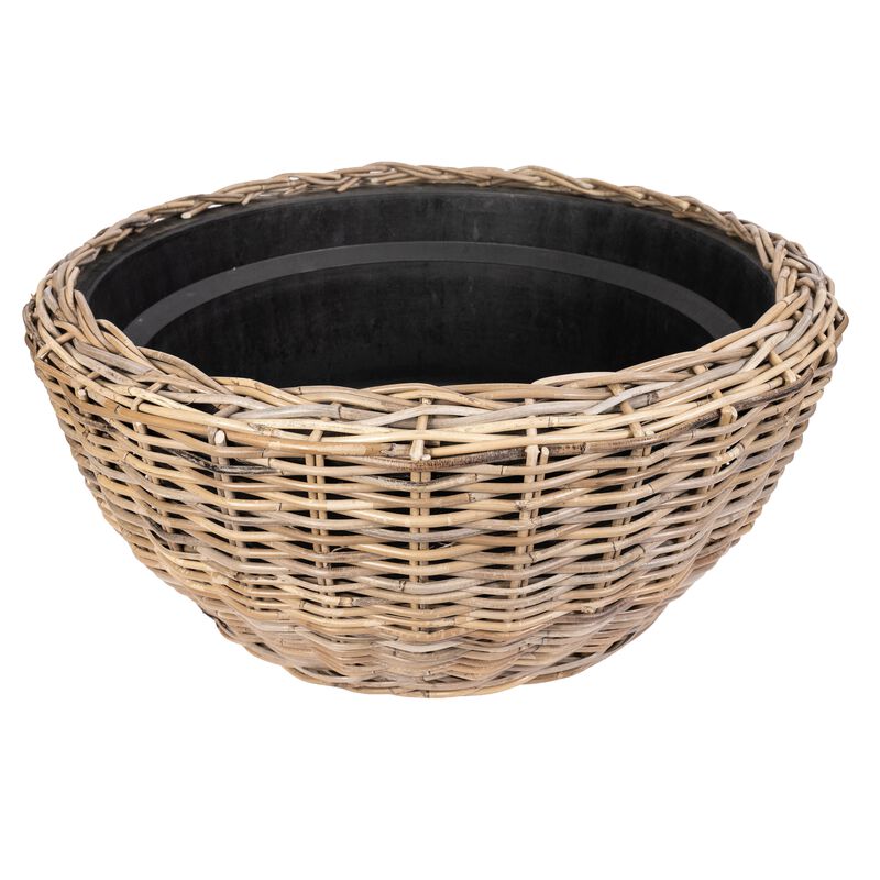 Saboga Home&trade; Round Belly Planter with Black Plastic Insert image number 0