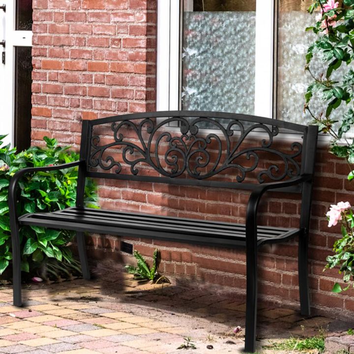 Outdoor Park Bench Courtyard Leisure Seating for Garden, Patio, or Public Spaces
