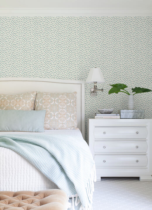 Sand Drips Aqua Painted Dots Wallpaper
