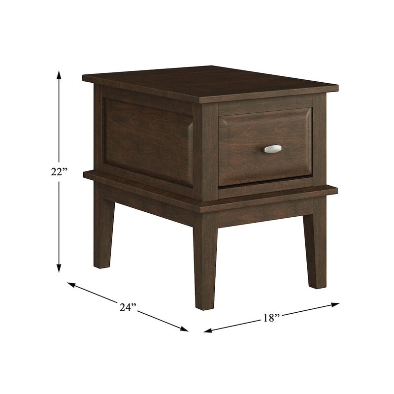 Lexicon Minot Asian Hardwood End Table in Brown Cherry