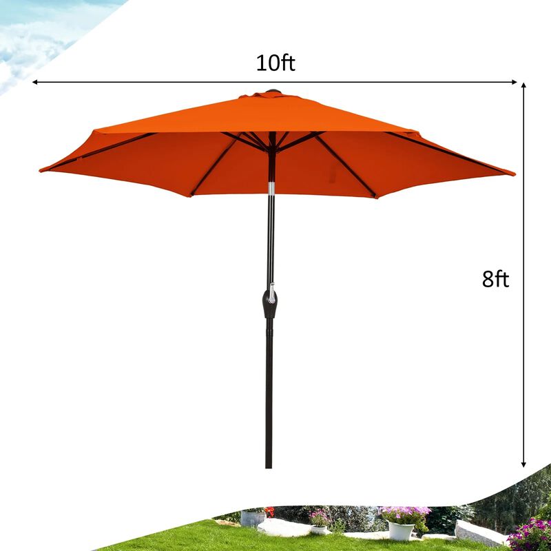 Mondawe 10 Feet Outdoor Patio Umbrella with Tilt Adjustment and Crank