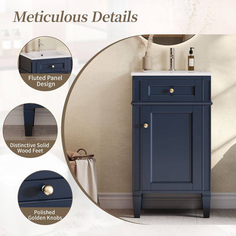Freestanding Single Bathroom Vanity Set image number 6
