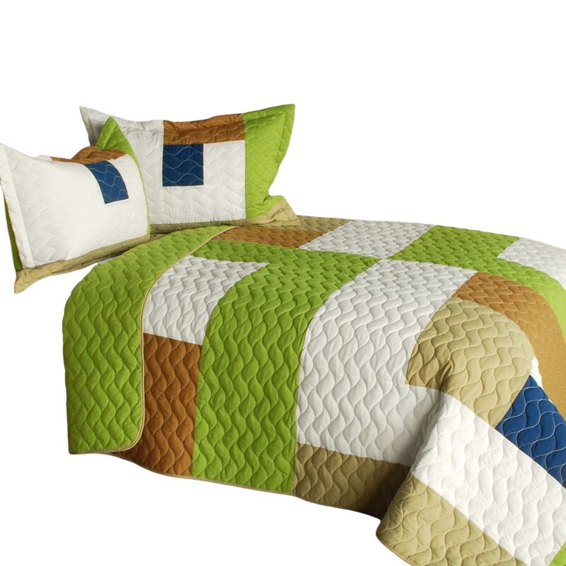Vermicelli Quilted Geometric Quilt Set Timeless A Style for Full Beds image number 1