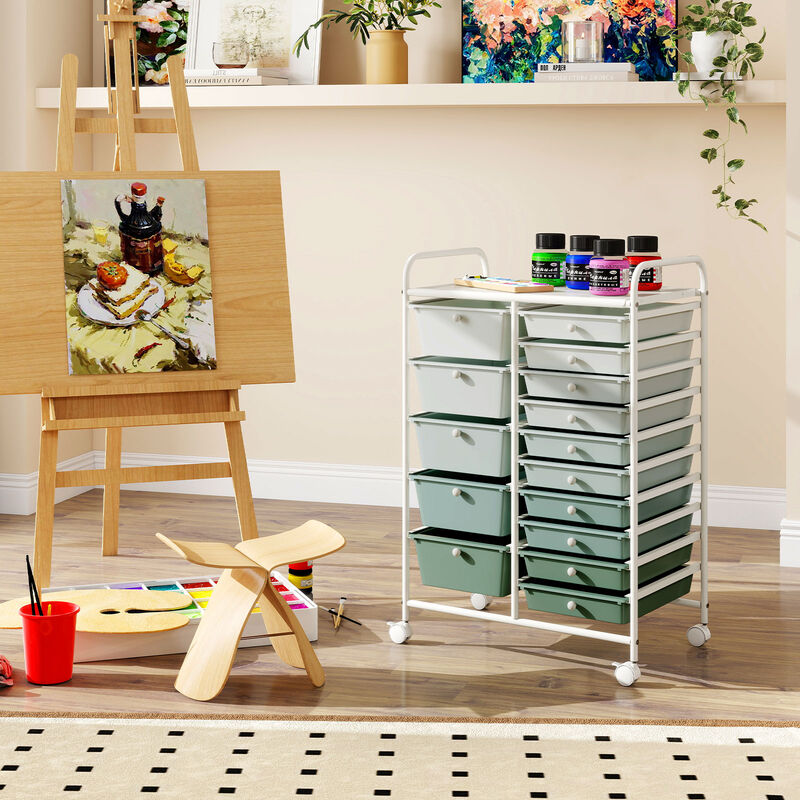 15-Drawer Mobile Utility Cart with Multi-Purpose Storage image number 7