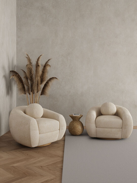Tribeca Cream Swivel Accent Chairs (Set of 2)