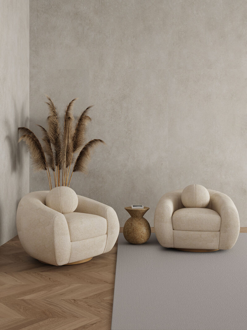 Tribeca Cream Swivel Accent Chairs (Set of 2)