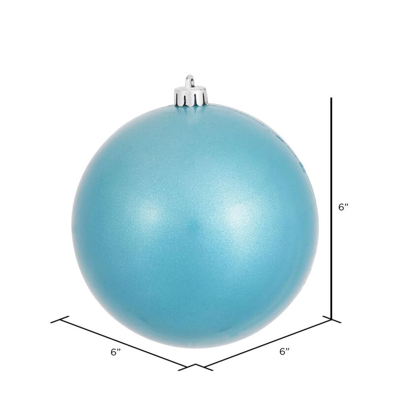 Vickerman 6" Turquoise Candy Ball Ornament, 4 per Bag image number 1