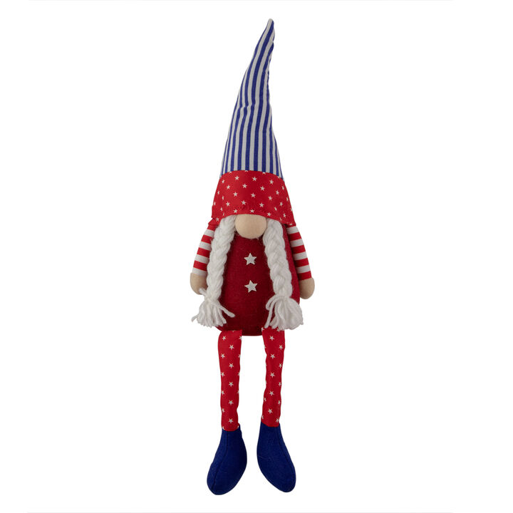 17.75" Sitting Patriotic Girl 4th of July Gnome