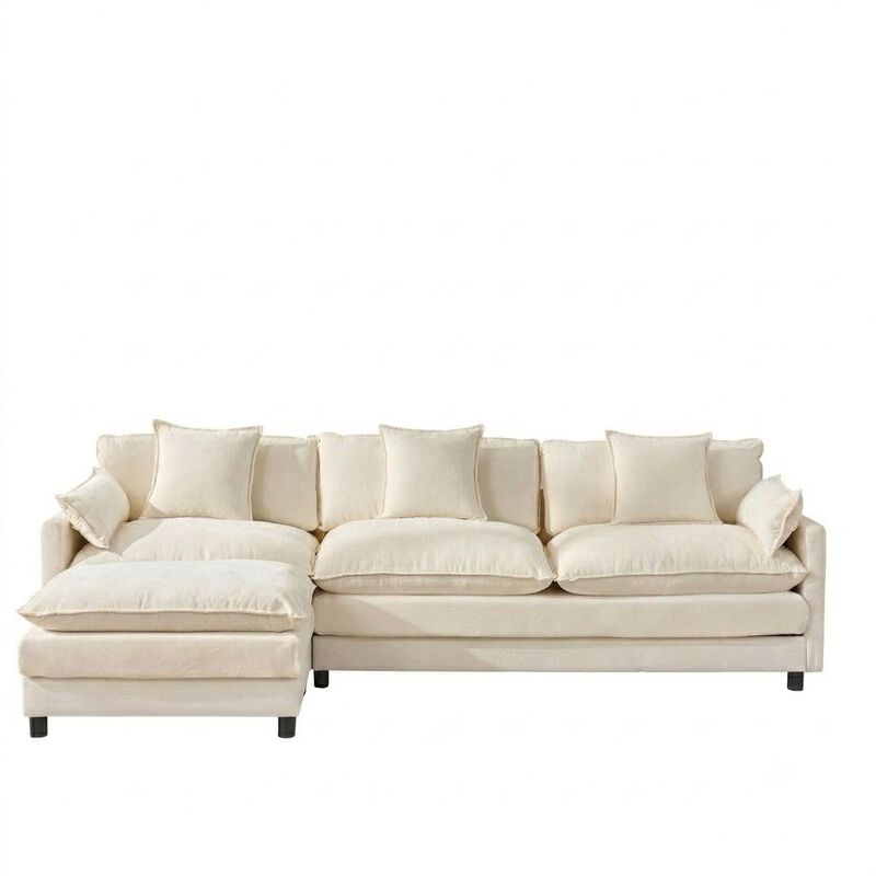 Envelor Modern L-Shaped Modular Chenille Sectional Sofa image number 0