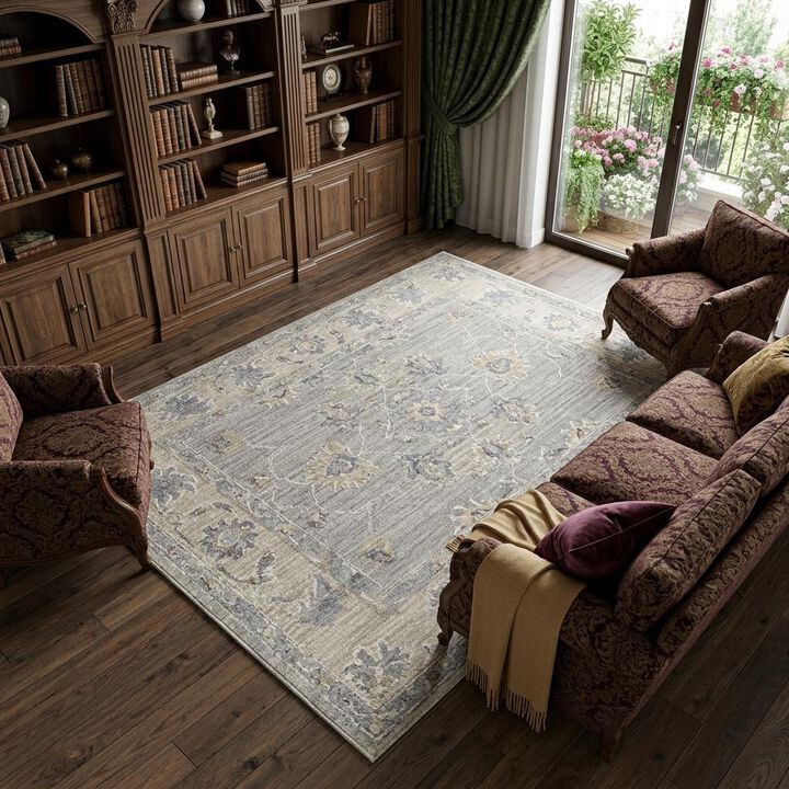 HomeRoots Floral Power Loom Area Rug