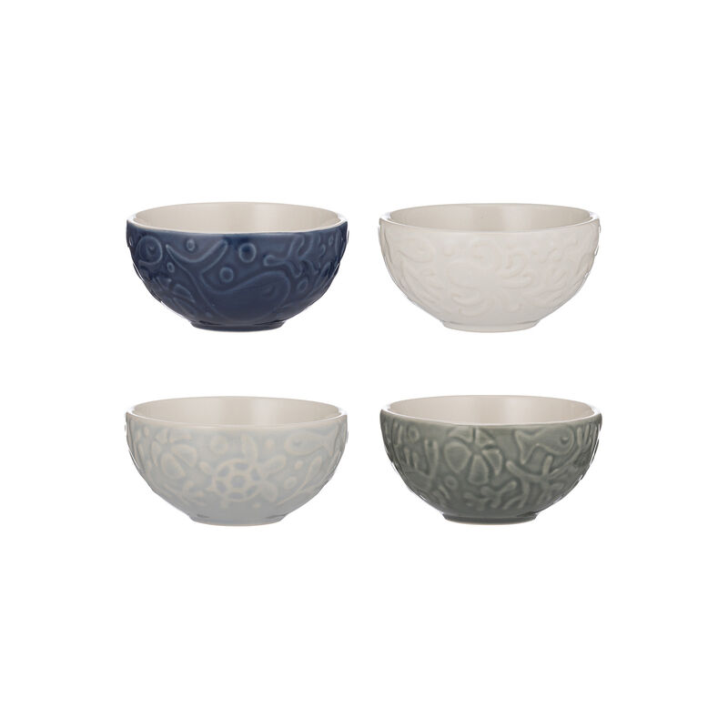 Mason Cash Nautical Mini Bowl Set, 4 Stoneware Prep Bowls with Sea-Inspired Designs image number 0