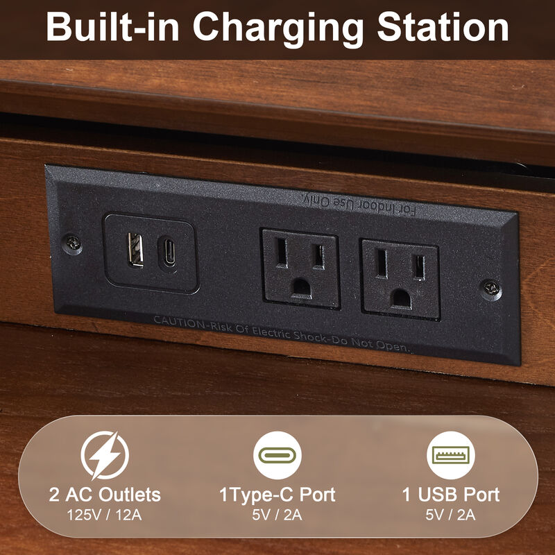 Makrom 24" Nightstand with Charging Station image number 4